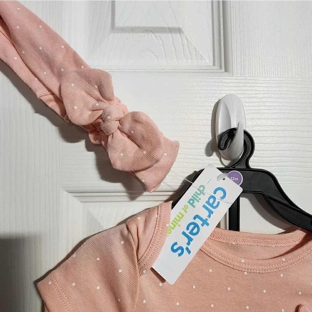 Nwt Easter Summer Baby Girl Raffle Tulle Dress set, 3pc, 100% cotton